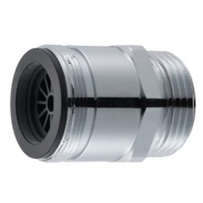 Neomatic Pro Reduktion mit Laminarsträhler Messing verchromt M28x1 AG 3/4"