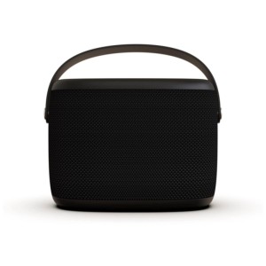 Altoparlante portatile da esterno Pure Woodland nero con maniglia.