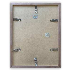 Retro della cornice in legno marrone Oecoline 30x40 cm con supporti.
