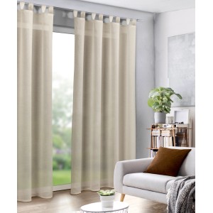 Sciarpa a passanti color crema Andreas di Neusser Collection, 245x135 cm, tenda per finestra con struttura.