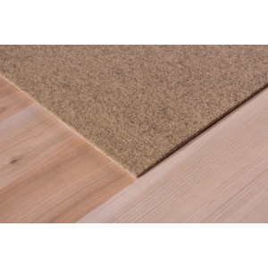 Dalle de moquette Andiamo beige, auto-adhésive (40x40 cm) avec texture côtelée.