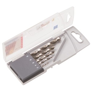 Set 5 pezzi punte per legno duro LUX in custodia, misure 3-8 mm.
