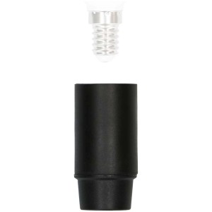 Douille noire E14 lisse M10 x 1 pour installation de lampe.