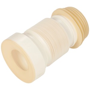 Raccord WC blanc en plastique (Ø 110 mm), flexible et anti-odeur.
