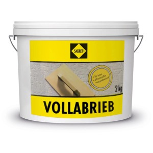 Seau d'enduit intérieur Sakret Vollabrieb, grain 1,5 mm, 2 kg.