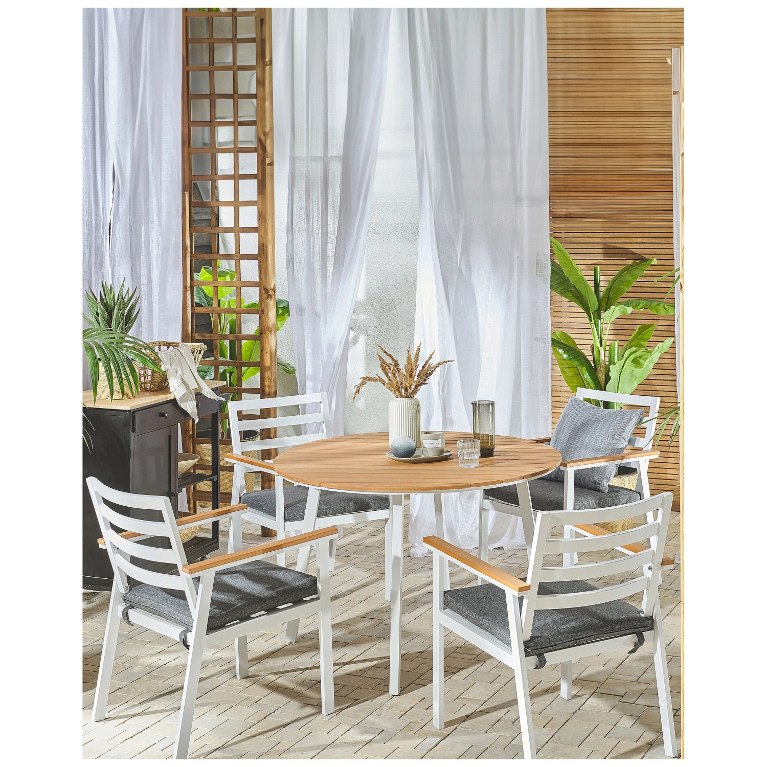 Cascais Sedie Rattan Grigio Beliani Sedie Grigio Beliani Set Sedie