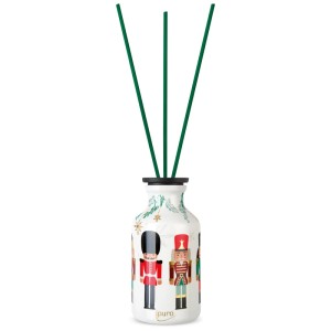 Ipuro Raumduft Datcha Weiss Limited Edition mit Nussknacker-Motiv und Duftstäbchen.