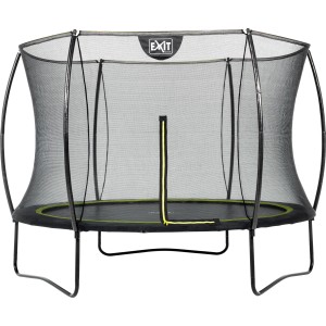 Trampolino EXIT Silhouette nero D244cm con rete di sicurezza per giardino.