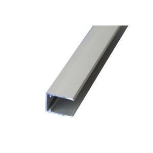 Profilo a U in alluminio anodizzato Easy-Click, 2000x25x16 mm, per coperture in plastica.