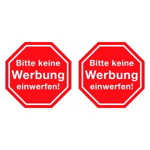 Lot de 2 panneaux rouges octogonaux « Pas de publicité ».