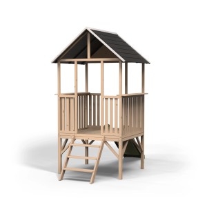 Exit Panorama 300 cabane en bois avec toboggan, design ouvert en bois de cyprès.
