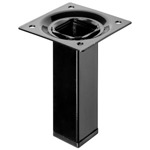 Gamba per tavolo Hettich nera, 25x25x100 mm, quadrata, per mobili.