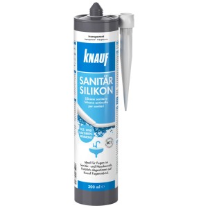 Knauf Sanitär-Silikon Transparent, 300ml Kartusche für Bad & Küche.