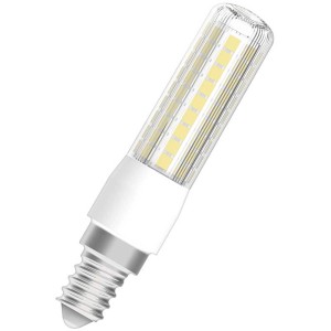 Osram LED-Spezialleuchtmittel T-Slim E14, dimmbar, warmweiß, 7W. Kompaktes Design für kleine Leuchten.