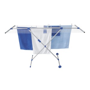 Stendibiancheria Stewi Combi Maxi Alu-Blue, stendino estensibile con ruote.