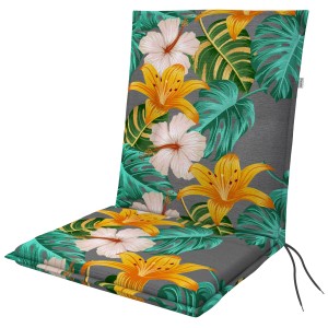 Cuscino per sedia bassa Doppler Living D.5701 con motivo floreale per sedia da giardino, 48x100 cm.