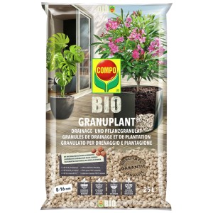Compo Bio Granuplant, granulés de drainage et de plantation, sac de 25 l, pour l'amélioration du sol et le drainage.