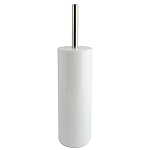 Ensemble WC MSV Inagua blanc avec manche en acier inoxydable pour la salle de bain.