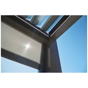 Tenda a rullo parasole Biohort, misura 4 m, grigio quarzo metallizzato, per coperture patio.