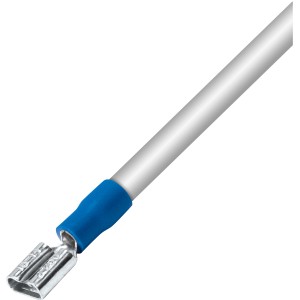Connettore piatto OBI isolato blu (Ø 2,5 mm) su estremità del cavo, confezione da 15.