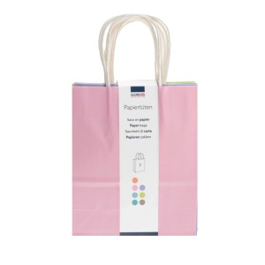 Set di sacchetti di carta Glorex in colori pastello, 7 pezzi, ideali per il fai da te e come sacchetti regalo.