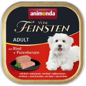 Animonda Vom Feinsten Adult cibo umido per cani con manzo e cuore di tacchino, 22x150g