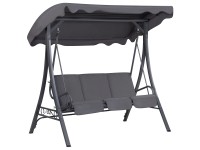 Beliani Hollywoodschaukel Garbo Metall Dunkelgrau