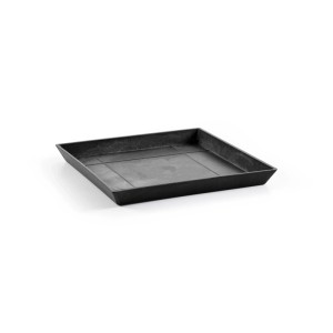 Sottovaso quadrato Ecopots grigio scuro, 43 cm, per interni ed esterni.