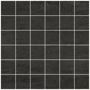 Piastrella a mosaico Feng Nero, 30x30 cm, pietre quadrate scure con fughe.