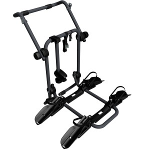 Porte-vélos arrière Fischer noir pour 2 vélos, adapté aux vélos électriques.