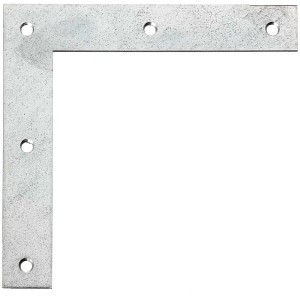 Eckwinkel Stahl, sendzimirverzinkt, 120x120 mm, mit Schraublöchern für Holzkonstruktionen.