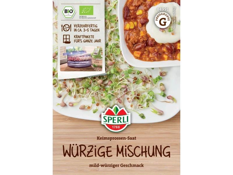 Sperli BIO Keimsprossen Rotklee – Mild-nussiger Geschmack, Ganzjährig Anzuchtfertig In 3–5 Tagen, Bio-Qualität