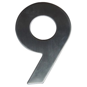Alpertec numéro de maison 9 en acier inoxydable, résistant aux intempéries et facile à monter.