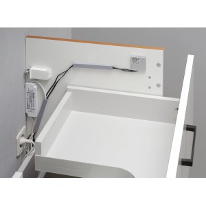 Pelipal Kit d'éclairage LED Quickset 357 pour meubles de salle de bain, avec transformateur et capteur tactile.