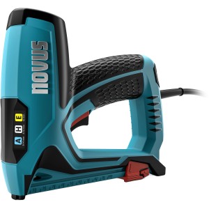 Novus J-150 cucitrice elettrica in turchese/nero. Cucitrice elettrica per tessuti.