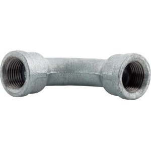Raccordo a 90 gradi in ghisa malleabile, 18,6 mm (Rp 1/2), per cambiare la direzione dei tubi zincati.