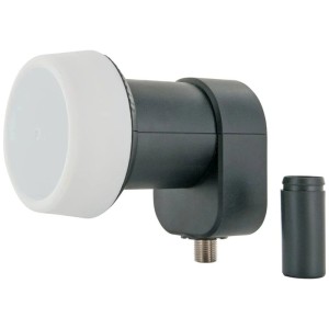 Schwaiger Digital Single LNB gris pour systèmes satellites avec protection météo.