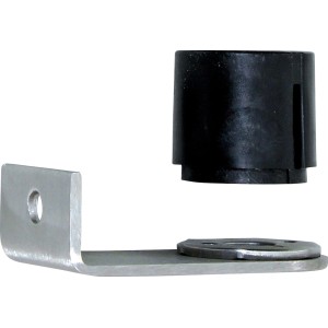 Support de main courante en acier inoxydable avec adaptateur noir pour escaliers et rampes.