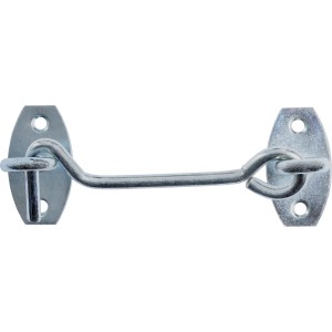 Loquet tempête zingué avec plaque, 5,2 mm x 100 mm, pour fixer portes et volets.