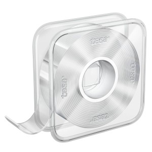 Nastro biadesivo universale Tesa con dispenser. Nastro Nano-Power trasparente.