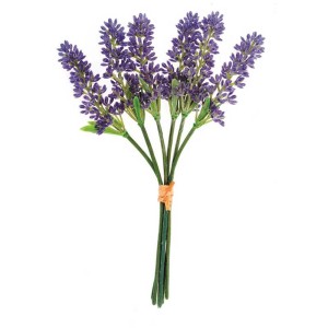 Ramoscello di lavanda Glorex in plastica, altezza 18 cm, ideale per decorazioni e ghirlande.
