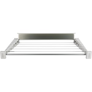 Stendibiancheria a muro telescopico Stewi Prestige bianco 70 cm con 5 aste e portasciugamani.