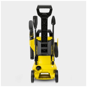 Idropulitrice Kärcher K 2 Premium Power Control, gialla, con supporto accessori e ruote.