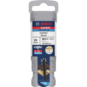 Punta Forstner Bosch Expert Wood, 25 mm, nella confezione. Punta per legno per fori precisi.