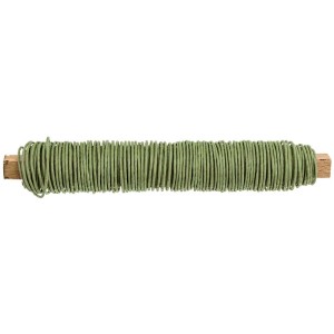 Grüner Papierwickeldraht, 0,8 mm stark, 22 m lang, für Bastelarbeiten und Floristik.