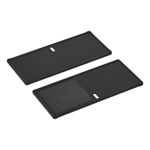 Plaque de cuisson réversible en fonte Enders pour Uniq 3, 44,5x20,5 cm, ustensile de grill avec côté lisse et nervuré.