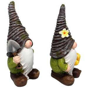 Dekorative Wichtel Figur aus Terrakotta, 22,5 cm hoch, für die Gartendekoration, verschiedene Ausführungen.