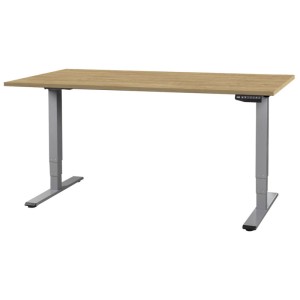 Contini Bürotisch höhenverstellbar Eiche Dunkelgrau 64,5 - 130 x 180 x 80 cm