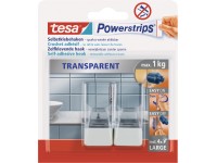 Tesa Powerstrips Haken Transparent-Weiss 2 Stk.