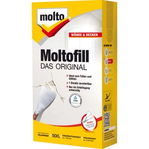 Verpackung Molto Moltofill Spachtelpulver Innen 500g für Wand- und Deckenspachtelarbeiten.